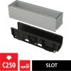   Alca / AlcaDRAIN / AlcaPLAST AVZ101S-R121R Asszimetrikus kültéri résfolyóka revíziós résszel 100 mm, horganyzott acélból,  AVZ101S-R121R 8595580547363
