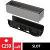   Alca / AlcaDRAIN / AlcaPLAST  AVZ101S-R321R Asszimetrikus kültéri résfolyóka revíziós résszel 100 mm, rozsdamentes acélból,  AVZ101S-R321R 8595580547400