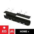   Alca / AlcaDRAIN / AlcaPLAST  AVZ104-R401 Kültéri folyóka 100 mm műanyag peremmel és műanyag ráccsal A15,  AVZ104-R401 8595580547745