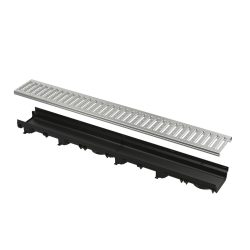 Low - Kültéri folyóka 60 mm műanyag peremmel és horganyzott „C“ profilú ráccsal A15, AVZ112-R102