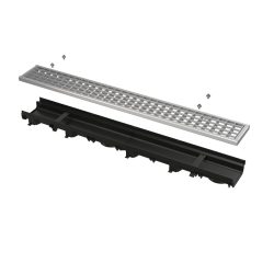 Low - Kültéri folyóka 60 mm műanyag peremmel és horganyzott ráccsal B125, AVZ112-R103