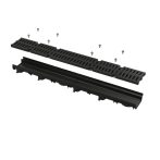   Low - Kültéri folyóka 60 mm műanyag peremmel és kompozit ráccsal B125, AVZ112-R402