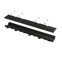 Low - Kültéri folyóka 60 mm műanyag peremmel és kompozit ráccsal B125, AVZ112-R402