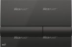   Alca / AlcaDRAIN / AlcaPLAST M1718 kétöblítéses nyomólap falba építhető tartályhoz, fényes fekete, 8595580531973