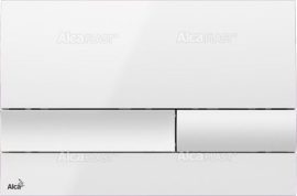 Alca / AlcaDRAIN / AlcaPLAST M1730 kétöblítéses nyomólap falba építhető tartályhoz, fényes fehér, 8595580532055