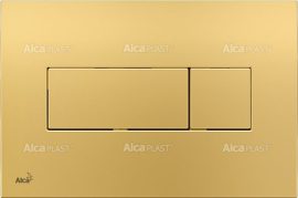 Alca / AlcaDRAIN / AlcaPLAST M375 Kétöblítéses fehér nyomólap falba építhető tartályhoz, arany, 8595580501730
