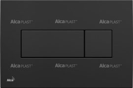 Alca / AlcaDRAIN / AlcaPLAST M378 Kétöblítéses nyomólap falba építhető tartályhoz, fényes fekete színű, 8594045938302