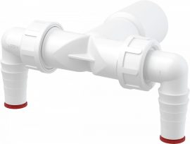 Alca / AlcaDRAIN / AlcaPLAST P155Z mosogatógép-, mosógép csatlakozó dupla csonk 17–23 mm szelepekkel,  tömlővéges, P155Z 8595580562502