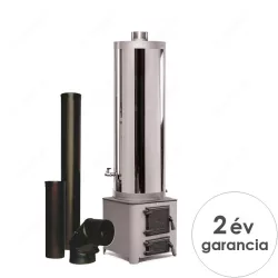 MSS FM INOX 90 fatüzelésű acél vízmelegítő (90 L tartály / 5,5 kW tűztér) + 3 db-os füstcső szett, 12646400IFM90S