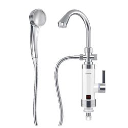 THERMEX Trend 4500 elektromos átfolyós vízmelegítő csaptelep zuhannyal / vízmelegítős csaptelep és tusolófej / zuhanyfejjel, zuhanyozáshoz, 3,0 kW / csaptelepbe integrált bojler / boyler /   >> A energiahatékonyságú, 24292900FC03