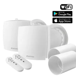 WENTOREX HRV One Medium WiFi egyhelyiséges hővisszanyerős szellőztető + 60 cm toldócső 2 db-os szett, párosítható, 656548S10W064S3 WENTOREX HRV One Medium WiFi egyhelyiséges hővisszanyerős szellőztető + 60 cm toldócső 2 db-os szett, párosítható, 656548S10W064S3