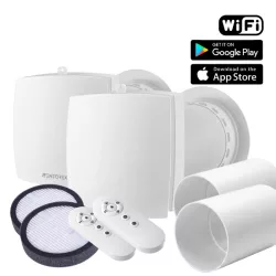 WENTOREX HRV One Medium WiFi egyhelyiséges hővisszanyerős szellőztető + F7 finomszűrő + toldócső 2 db-os szett, párosítható, 656548S10W064S6 WENTOREX HRV One Medium WiFi egyhelyiséges hővisszanyerős szellőztető + F7 finomszűrő + toldócső 2 db-os szett, párosítható, 656548S10W064S6