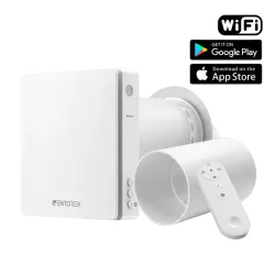 WENTOREX HRV One Top WiFi egyhelyiséges hővisszanyerős szellőztető + 60 cm toldócső, 656548S11W060S1 WENTOREX HRV One Top WiFi egyhelyiséges hővisszanyerős szellőztető + 60 cm toldócső, 656548S11W060S1