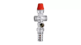 CALEFFI termikus biztonsági szelep automatikus, kézi ürítő gombbal 3/4", vegyes tüzelésű kazánokhoz 100°C