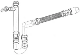 BLANCO mosogató kiegészítő, lefolyó tartozék, bűzzáró szifon 1 1/2", rugalmas csővel, 137262