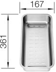   BLANCO mosogató kiegészítő, multifunkciós tál, rozsdamentes, ZENAR mosogatótálcákhoz, 167x361 mm, 223077