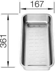 BLANCO mosogató kiegészítő, multifunkciós tál, rozsdamentes, ZENAR mosogatótálcákhoz, 167x361 mm, 223077