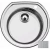   BLANCO RONDOVAL 18/10 kerek rozsdamentes szövetmintás acél mosogató / mosogatótálca, 3 1/2" lefolyóval, excenter nélkül, 513314