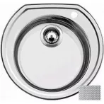 BLANCO RONDOVAL 18/10 kerek rozsdamentes szövetmintás acél mosogató / mosogatótálca, 3 1/2" lefolyóval, excenter nélkül, 513314 BLANCO RONDOVAL 18/10 kerek rozsdamentes szövetmintás acél mosogató / mosogatótálca, 3 1/2" lefolyóval, excenter nélkül, 513314