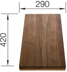   BLANCO mosogató kiegészítő, gőzpároló tartozék, magasított vágódeszka, dió, 420x290x70mm, 515914