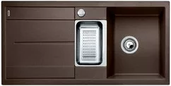 BLANCO METRA 6S-F PD Silgranit egymedencés + csepptálcás + gyümölcsmosós kávé színű mosogatótálca / gránit beépíthető mosogató, tartozékkal és excenterrel, 519120