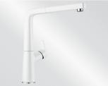 BLANCO AVONA-S SILGRANIT® fehér színű HD álló egykaros konyhai mosogató csaptelep kihúzható zuhanyfejjel, 190 fokban elforgatható kifolyó, 521280