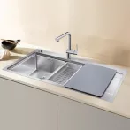   BLANCO DIVON II 6S-IF SteelArt selyemfényű rozsdamentes acél mosogató / mosogatótálca, InFino, balos, excenterrel, 521661