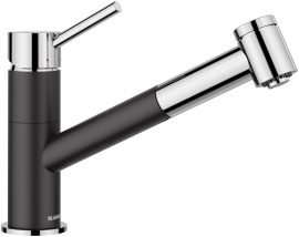 BLANCO KANO-S VARIO csaptelep kihúzható fejjel, fekete/króm,  magasnyomású