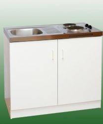 Ecorgan minikonyha komplett hűtő nélkül 100x60 cm, mosogató + főzőlap + szekrény / alsószekrény, 89394K