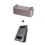   BRH Lemezes hőcserélő + ajándék szigetelés, 20 lemez, kis ellenállású, max 12,7 m3/h, 4x1", 124x304x60mm, felület: 0,6 m2, (FÉG SPIREC KN-1 75 kW kiváltására alkalmas), BRH-48