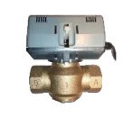   BRH motoros, 2 járatú (1 utú) zónaszelep 3/4"-os BB-s + motor 230V, 50Hz 6mp zárási idő, Kvs=3.2, SPDT, komplett egyutú szelep  / zónaszabályzó motorral együtt, BRH-667
