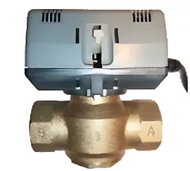 BRH motoros, 2 járatú (1 utú) zónaszelep 1"-os BB-s + motor 230V, 50Hz 6mp zárási idő, Kvs=5.7, SPDT, komplett egyutú szelep / zónaszabályzó motorral együtt, BRH-668