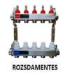   BRH 760 INOX rozsdamentes áramlásmérős osztó-gyűjtő 1"- os test, 3/4" EURO / eurokónuszos csatlakozós, konzollal, BB-s, 7 körös, BRH-760