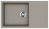   EVIDO Cubo XL 6S Compact beépíthető gránit mosogatótálca egymedencés + csepegtetős / 1 medencés + kicsi csepptálcás mosogató tálca, platina, középszürke / semleges szürke színű, 860x500 mm-es / 86x50 cm-es, 442060
