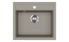   EVIDO Quadro 6 beépíthető gránit mosogatótálca egymedencés / 1 medencés mosogató tálca platina, középszürke / semleges szürke színű, 565x510 mm-es, 442063