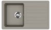   EVIDO Home 45S beépíthető gránit egymedencés + csepegtetős mosogatótálca / 1 medencés + csepptálcás mosogató tálca platina, középszürke / semleges szürke színű, 765x460 mm-es, 442065
