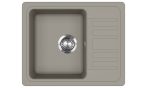   EVIDO Home 45S Compact kisméretű beépíthető gránit mosogatótálca egymedencés + csepegtetős / 1 medencés + csepptálcás mosogató, platina, középszürke / semleges szürke színű, 575x460 mm-es, 442066