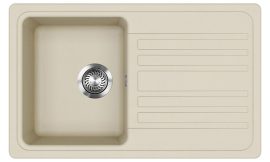 EVIDO Cubo 45S beépíthető gránit mosogatótálca egymedencés + csepegtetős / 1 kicsi medencés + csepptálcás mosogató tálca, kisméretű, világos bézs színű, 780x460 mm-es / 78x46 cm-es, 105528