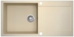   EVIDO Cubo XL 6S beépíthető gránit mosogatótálca egymedencés + csepegtetős / 1 medencés + csepptálcás mosogató tálca, bézs színű, 100x500 mm-es / 100x50 cm-es, 105534
