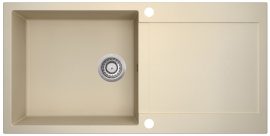 EVIDO Cubo XL 6S beépíthető gránit mosogatótálca egymedencés + csepegtetős / 1 medencés + csepptálcás mosogató tálca, bézs színű, 100x500 mm-es / 100x50 cm-es, 105534