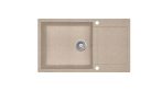   EVIDO Cubo XL 6S Compact beépíthető gránit mosogatótálca egymedencés + csepegtetős / 1 medencés + kicsi csepptálcás mosogató tálca, homok színű / homokbézs, 860x500 mm-es / 86x50 cm-es, 105538