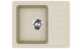 EVIDO Home 45S Compact kisméretű beépíthető gránit mosogatótálca egymedencés + csepegtetős / 1 medencés + csepptálcás mosogató, világos bézs színű, 575x460 mm-es, 105549