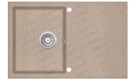 EVIDO Cubo 45S beépíthető gránit mosogatótálca egymedencés + csepegtetős / 1 kicsi medencés + csepptálcás mosogató tálca, kisméretű, avena / világos barna színű, 780x460 mm-es / 78x46 cm-es, 105721