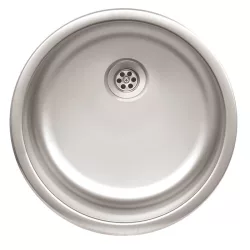 EVIDO RONDO rozsdamentes mosogató, kerek, egymedence, natúr, 44,6 cm átmérő, 1,5" lefolyógarnitúra, 442002
