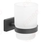   FERRO GRETA fogkefetartó, gun metal / fekete színű, fém-üveg, falra szerelhető, AGR03GM