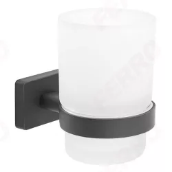 FERRO GRETA fogkefetartó, gun metal / fekete színű, fém-üveg, falra szerelhető, AGR03GM FERRO GRETA fogkefetartó, gun metal / fekete színű, fém-üveg, falra szerelhető, AGR03GM