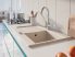 FERRO Algeo Square szögletes design / dizájn egykaros álló magas ívű konyhai mosogató csaptelep, króm, kerámiabetétes, elforgatható kifolyóval / BAQ4