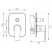 FERRO Algeo Square szögletes design falba / falsík alá építhető / beépíthető egykaros króm kerámiabetétes kád-zuhany / zuhany csaptelep automata zuhanyváltóval / BAQ7P