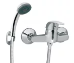   FERRO Vasto egykaros króm kerámiabetétes fali zuhany csaptelep zuhanyszettel / BVA77
