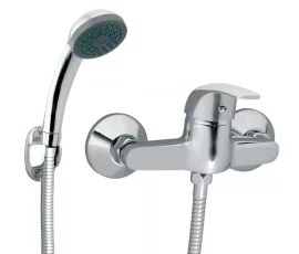 FERRO Vasto egykaros króm kerámiabetétes fali zuhany csaptelep zuhanyszettel / BVA77